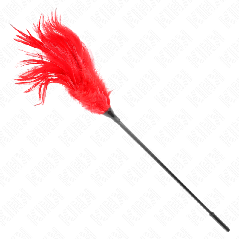 Mehrere rote Kitzelfedern 45 cm