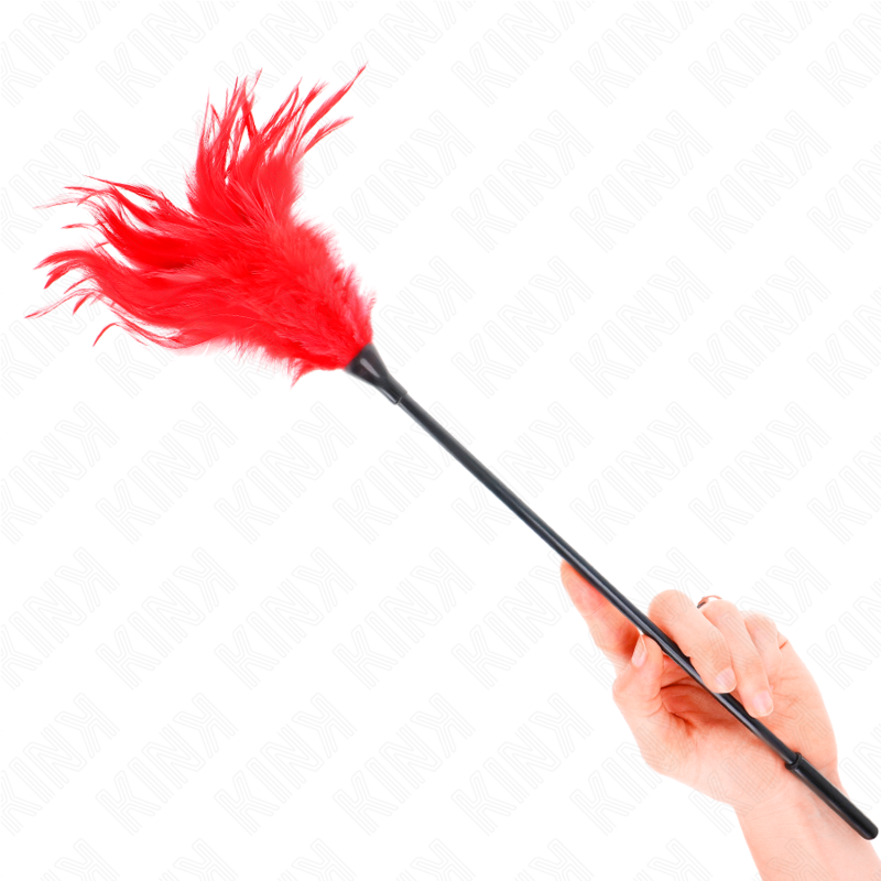 Mehrere rote Kitzelfedern 45 cm
