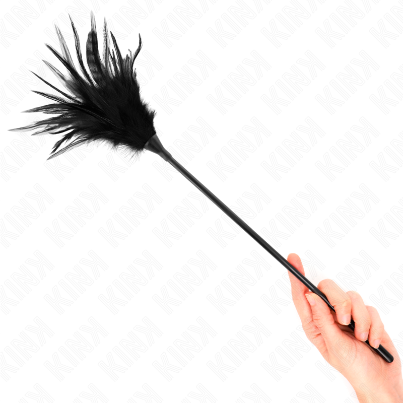 Mehrere schwarze Kitzelfedern 45 cm