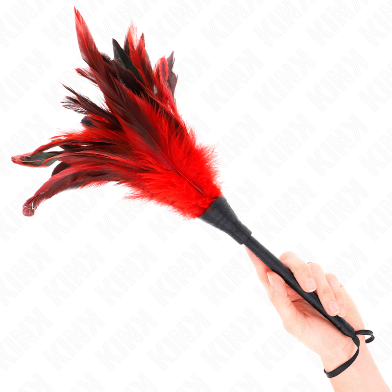 Rote Horn-Kitzelhühnerfedern 36cm