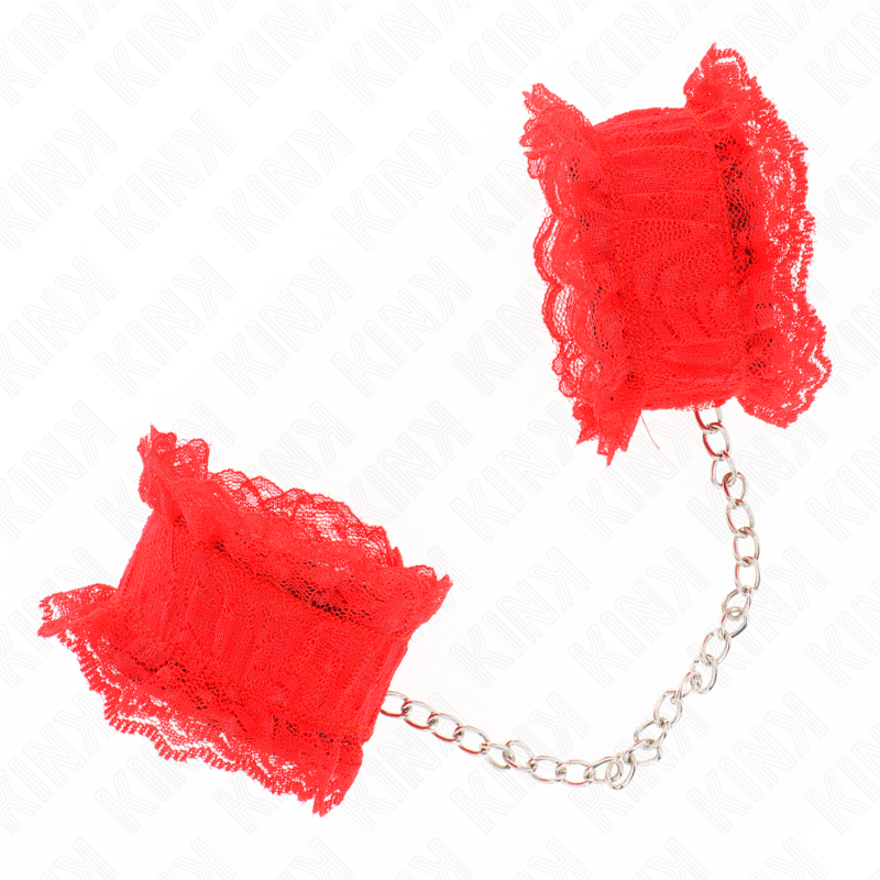 Elastische Handgelenkmanschetten aus roter Spitze