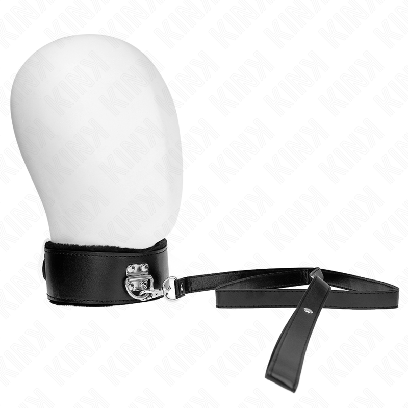 Halsband mit Leine 116 cm mit silbernen Nieten Modell 4 schwarz verstellbar 40-48 cm x 6 cm