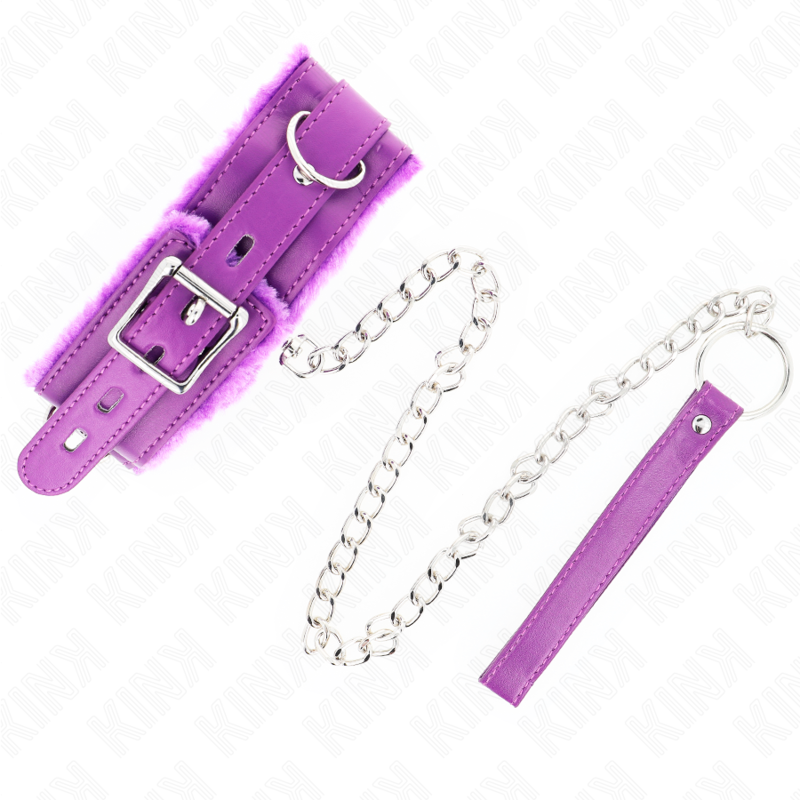 Halsband mit Leine 65 cm mit Einschränkungen lila 36-42 cm x 5,5 cm