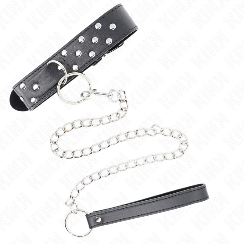 Ringnietenkette mit Gürtel 65 cm schwarz verstellbar 36-50 cm x 3,8 cm