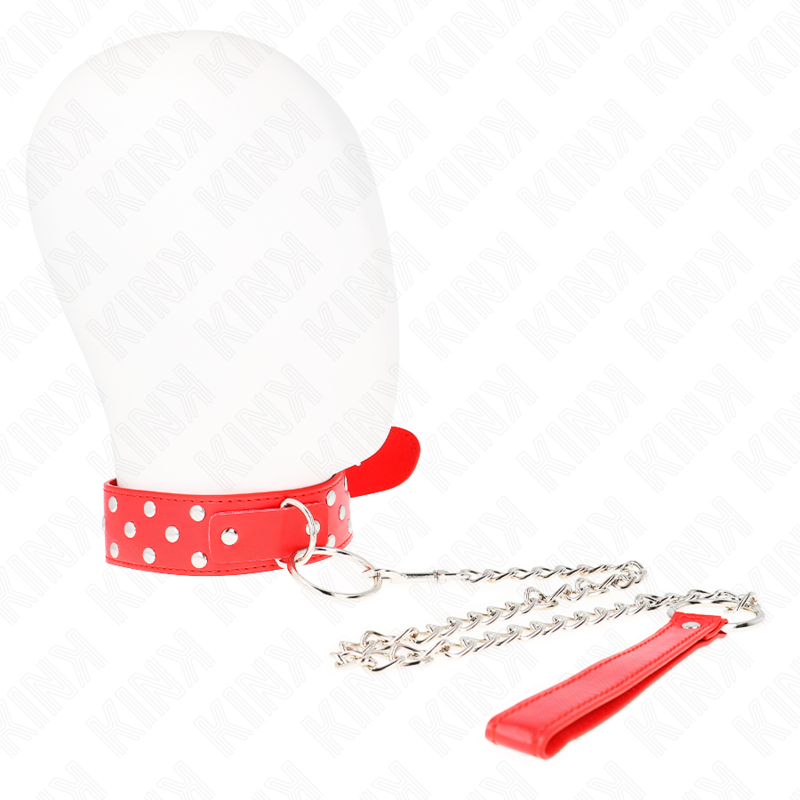 Ringnietenkette mit Gürtel 65 cm rot verstellbar 36-50 cm x 3,8 cm