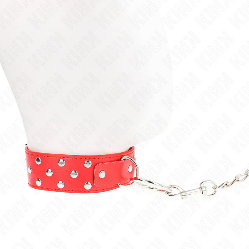 Ringnietenkette mit Gürtel 65 cm rot verstellbar 36-50 cm x 3,8 cm
