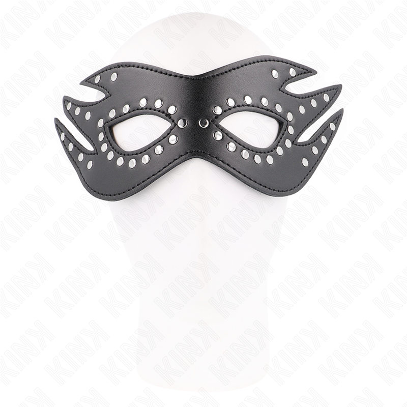 Kunstledermaske mit Nieten Modell 3 26 x 9,5 cm