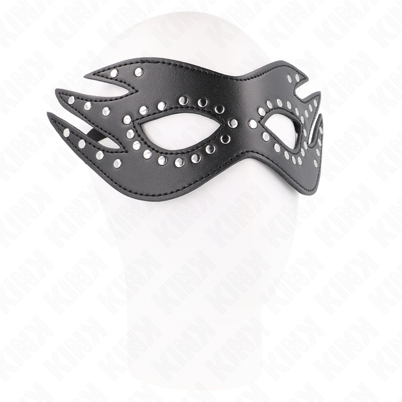 Kunstledermaske mit Nieten Modell 3 26 x 9,5 cm