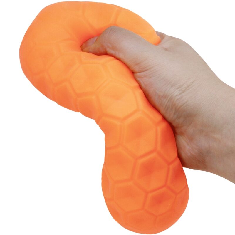 Orangefarbener männlicher Masturbator mit Doppelkugel