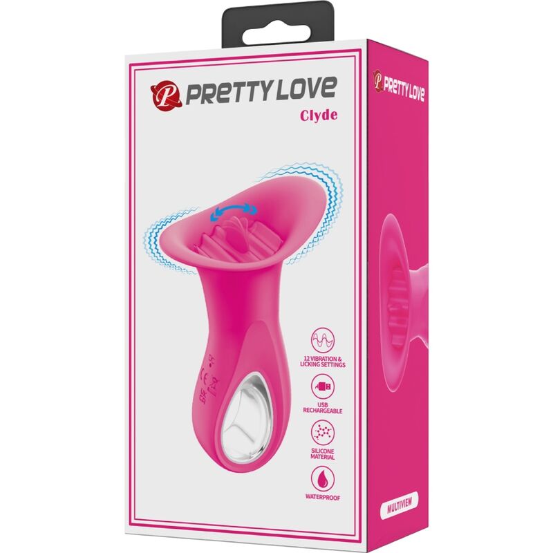 Clyde Oralvibrator Vibrierende Zunge 12 Vibrationen Rosa