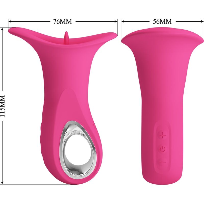 Clyde Oralvibrator Vibrierende Zunge 12 Vibrationen Rosa