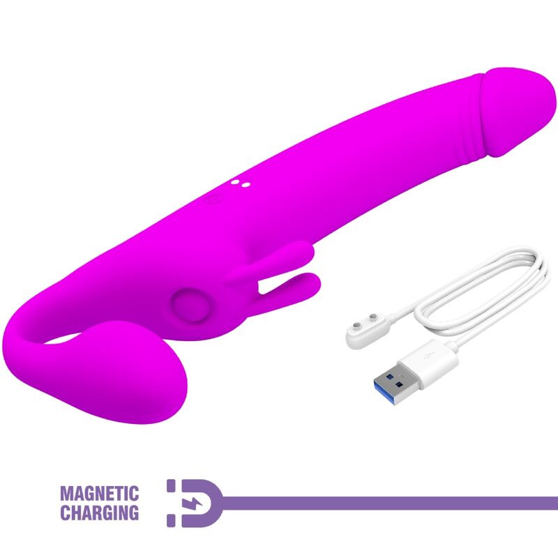Zanini trägerloser Strap-on 10 Vibrationen lila