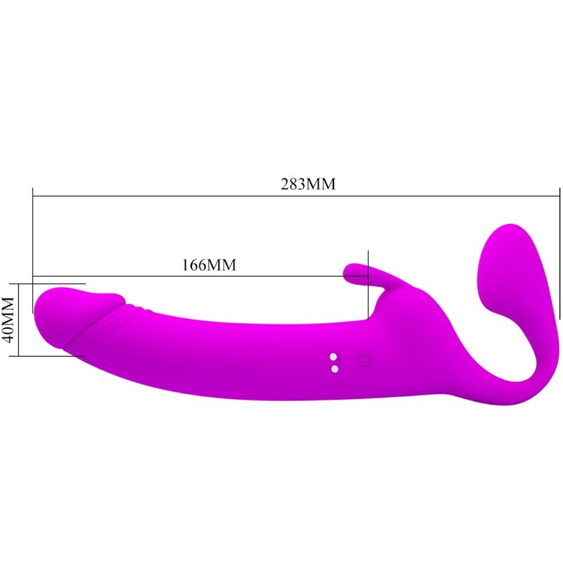 Zanini trägerloser Strap-on 10 Vibrationen lila