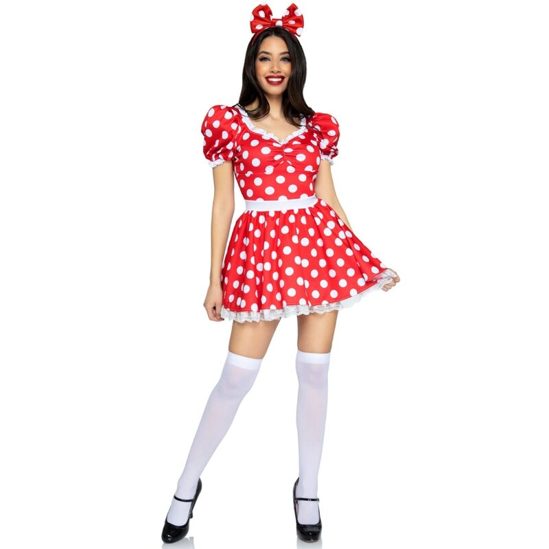 Polka Dot Kleid + rot/weißes Stirnband