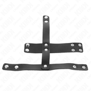 Peniskäfigring aus Leder mit verstellbarem Hodenteiler