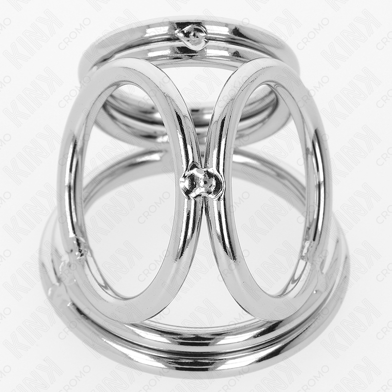 Dreifacher Penisring aus Chrommetall 3,8 cm bis 5 cm Modell 1