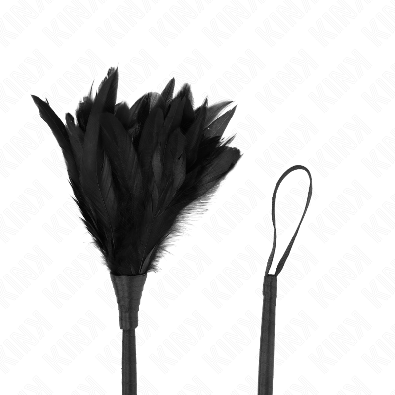 Schwarze Horn-Kitzelhühnerfedern 36cm