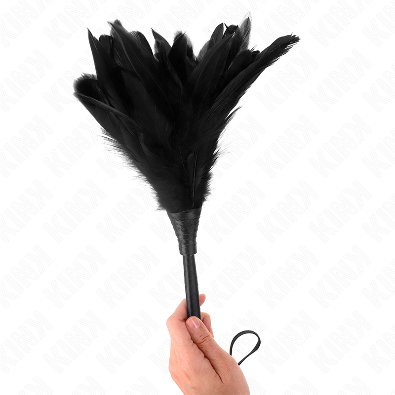 Schwarze Horn-Kitzelhühnerfedern 36cm