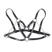 953713 Punk-Bondage-Gürtel schwarze Metallschnalle Einheitsgröße