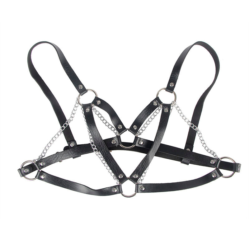 953713 Punk-Bondage-Gürtel schwarze Metallschnalle Einheitsgröße