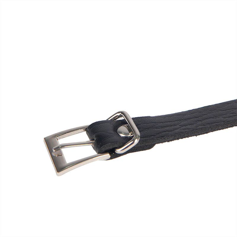 953713 Punk-Bondage-Gürtel schwarze Metallschnalle Einheitsgröße