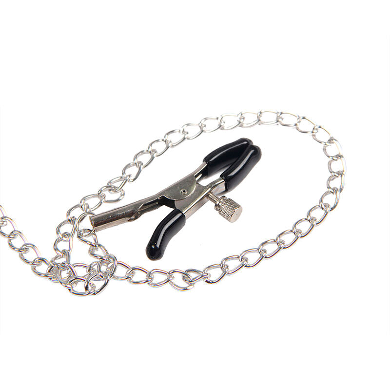 953720 schwarze Bondage-Nippelklemmen aus Leder, Einheitsgröße