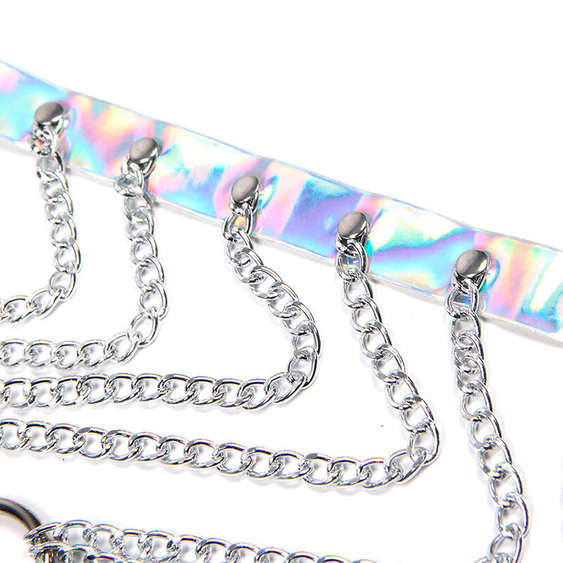 953737 Brustharnisch mit Ringen und Ketten Silber Einheitsgröße