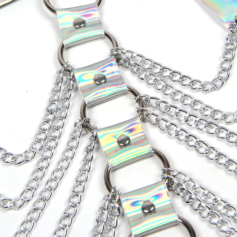 953737 Brustharnisch mit Ringen und Ketten Silber Einheitsgröße