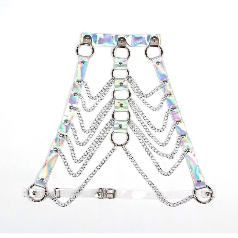 953737 Brustharnisch mit Ringen und Ketten Silber Einheitsgröße