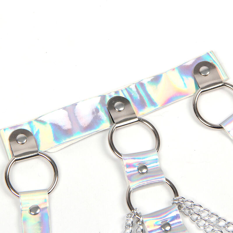 953737 Brustharnisch mit Ringen und Ketten Silber Einheitsgröße
