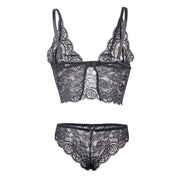 953928 Nachthemd aus Seide und Spitze + schwarzes Höschen L/XL