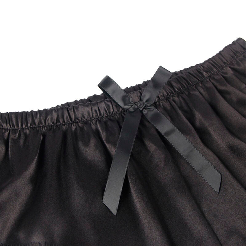 953935 Seidennachthemd + Spitzenhöschen schwarz s/m