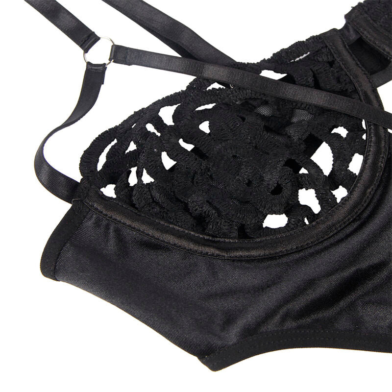 954055 sexy schwarzer Spitzenbody s/m