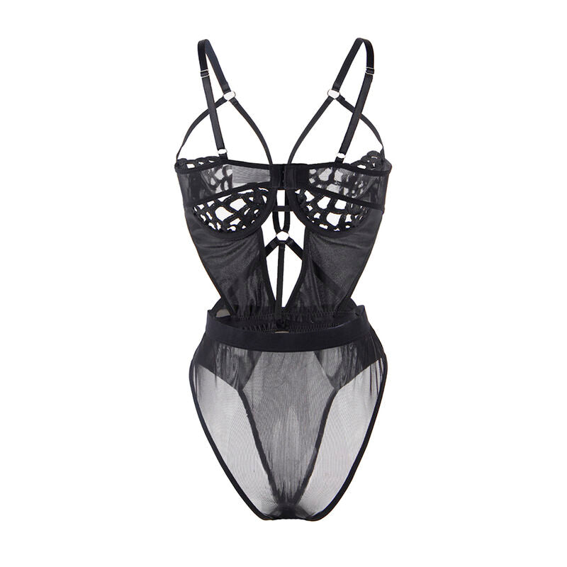 954055 sexy schwarzer Spitzenbody s/m