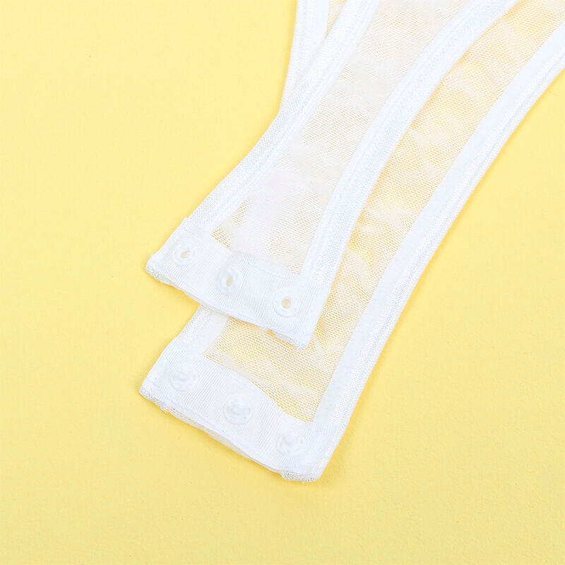 954284 Body mit Ketten + Strumpfgürtel weiß s/m