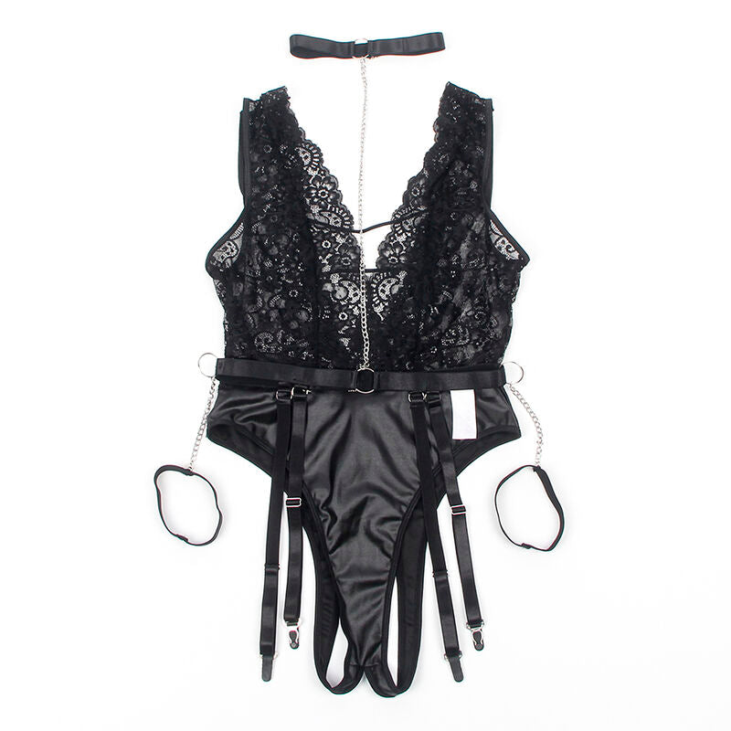 954390 sexy Body mit Strumpfgürtel schwarz l/xl