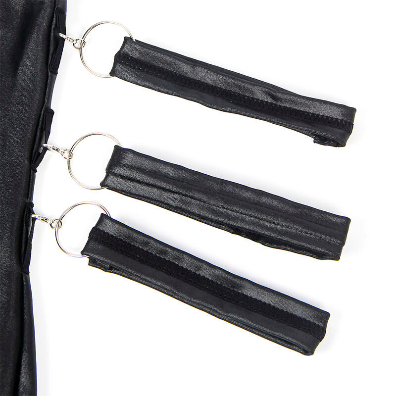 954413 schwarzer Bondage-Body aus Leder L/XL