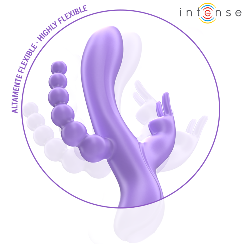 Miko Triple Rabbit Vibrator &amp; Analstimulator 7 Vibrationen Lila