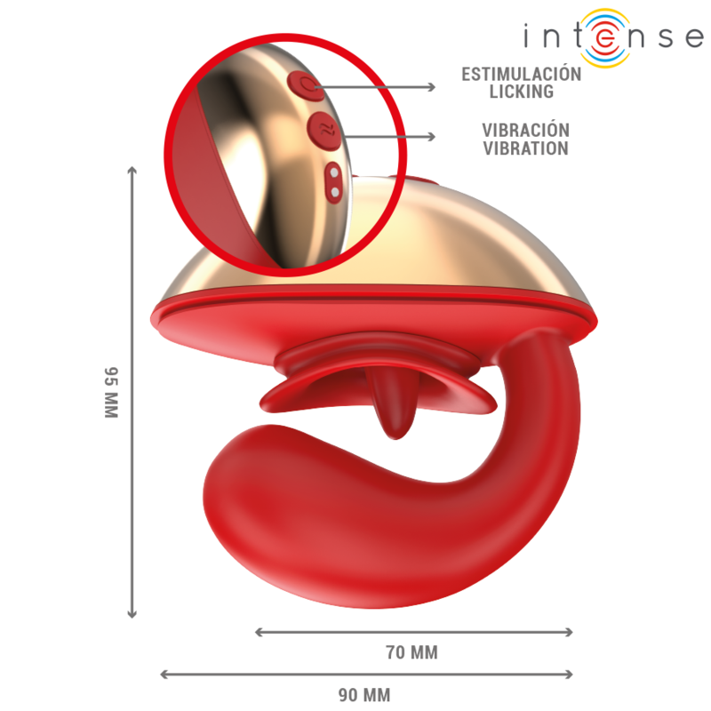 Mariah U-förmiger Vibrator &amp; Stimulator 10 Vibrationen rot