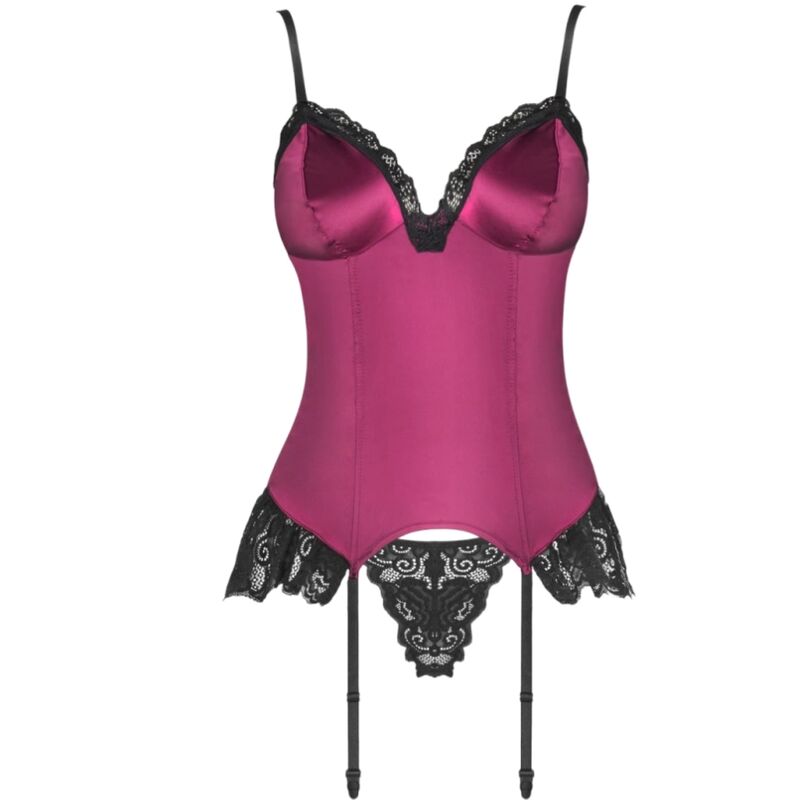 Agrafena cf 90436 Korsett + bordeauxroter Tanga S/M