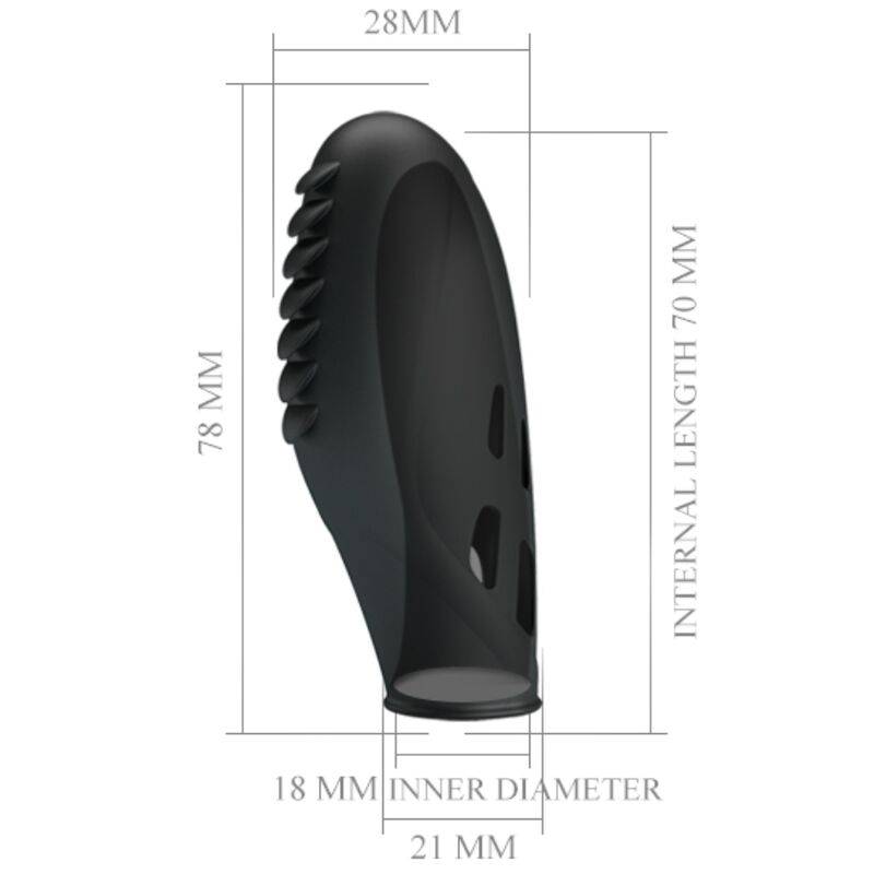 Gilo schwarzer Silikon-Fingervibrator