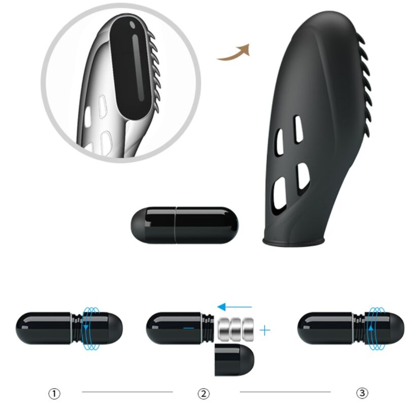 Gilo schwarzer Silikon-Fingervibrator