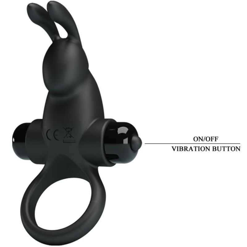 Vibrationsring + Rabbit Klitorisstimulator 10 Vibrationen schwarz