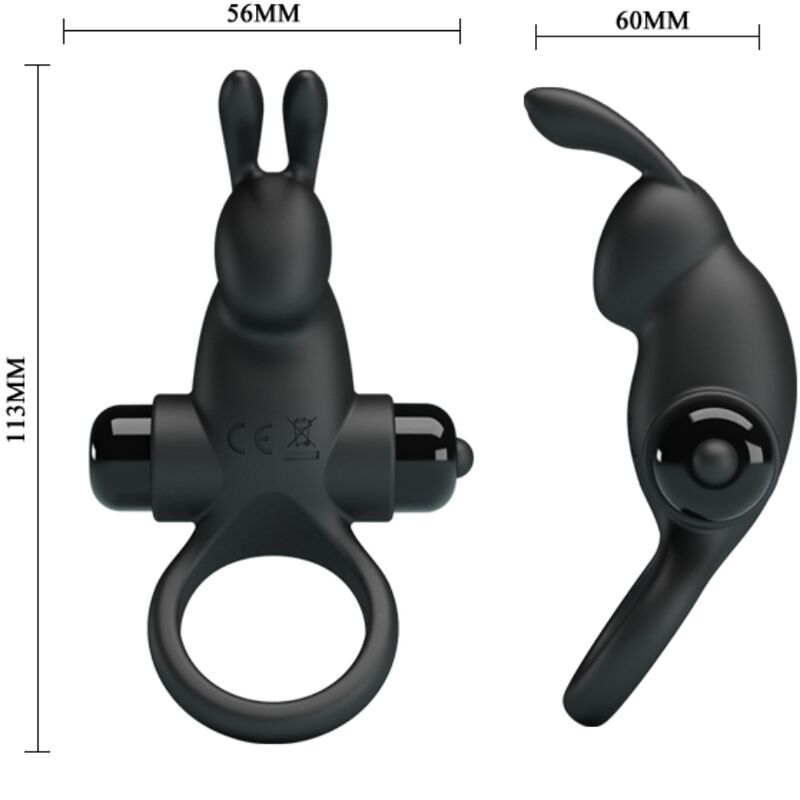 Vibrationsring + Rabbit Klitorisstimulator 10 Vibrationen schwarz