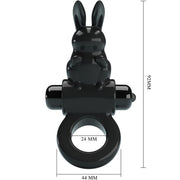 Aufregender Rabbit-Vibrationsring 10 Vibrationen schwarz