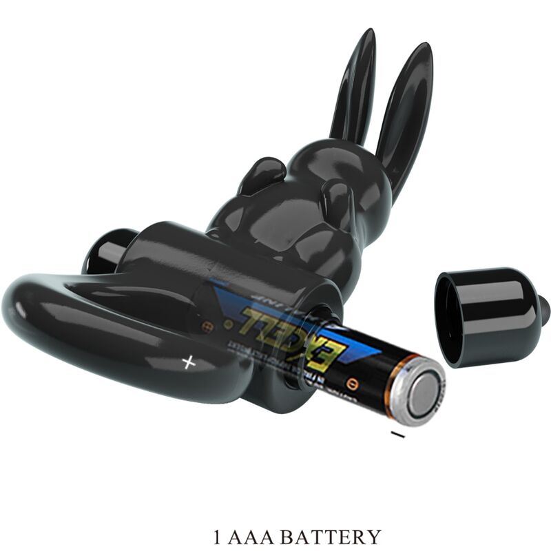 Aufregender Rabbit-Vibrationsring 10 Vibrationen schwarz