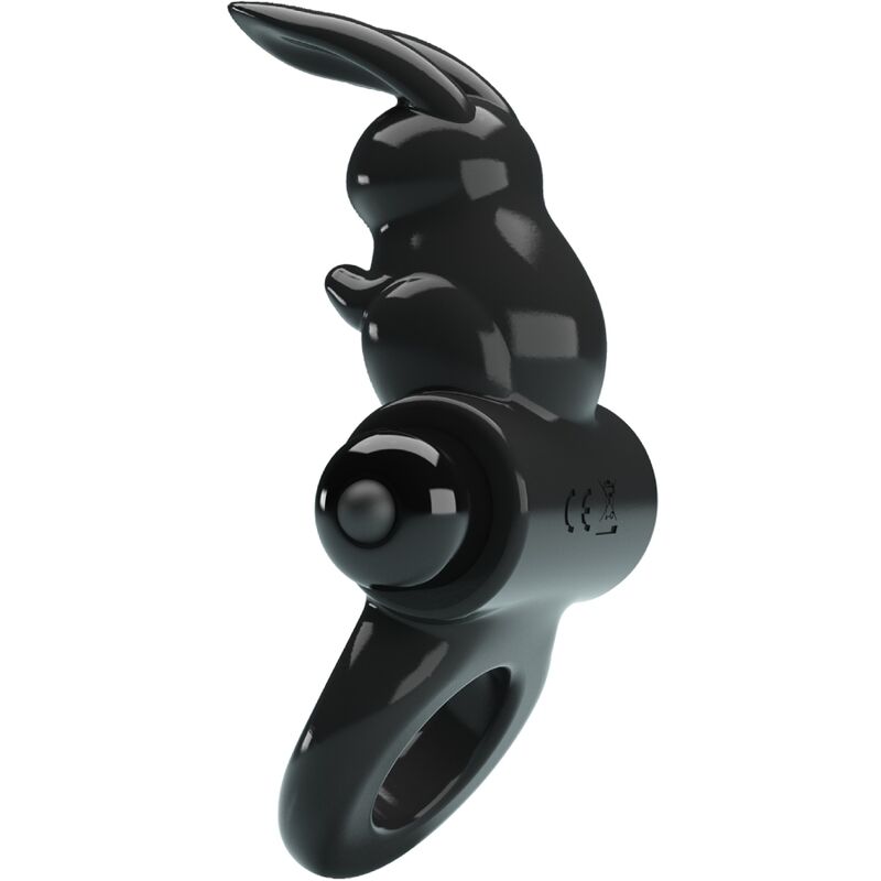 Aufregender Rabbit-Vibrationsring 10 Vibrationen schwarz