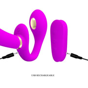 Thunderbird Doppel-Umschnallvibrator mit Fernbedienung Lila