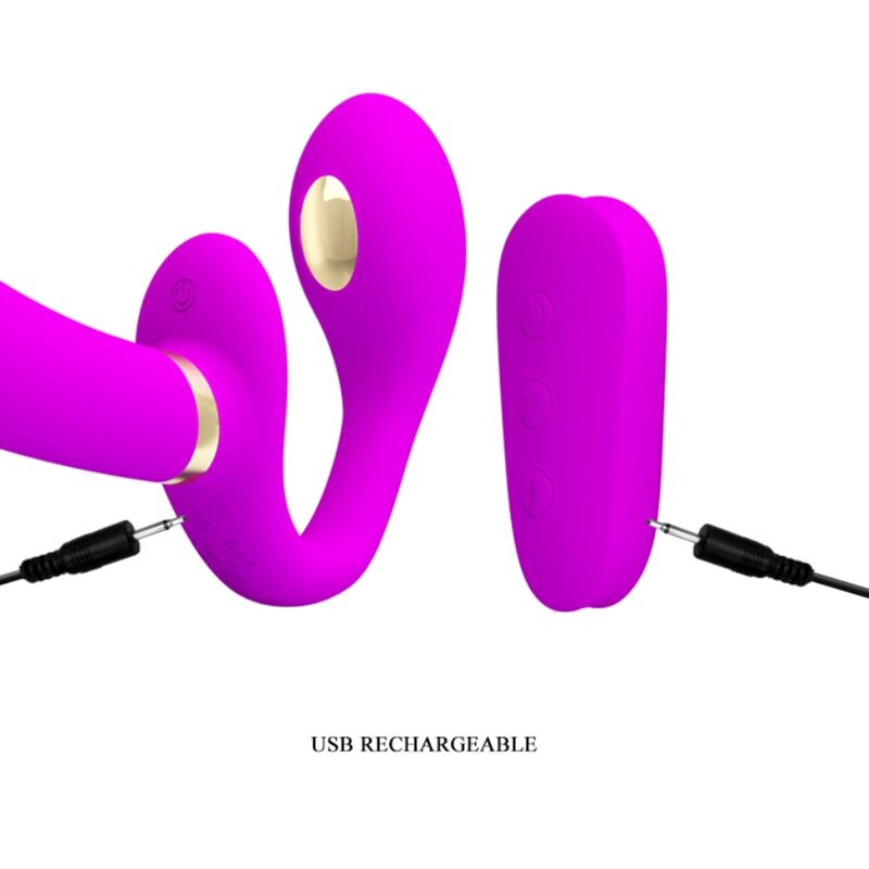 Thunderbird Doppel-Umschnallvibrator mit Fernbedienung Lila