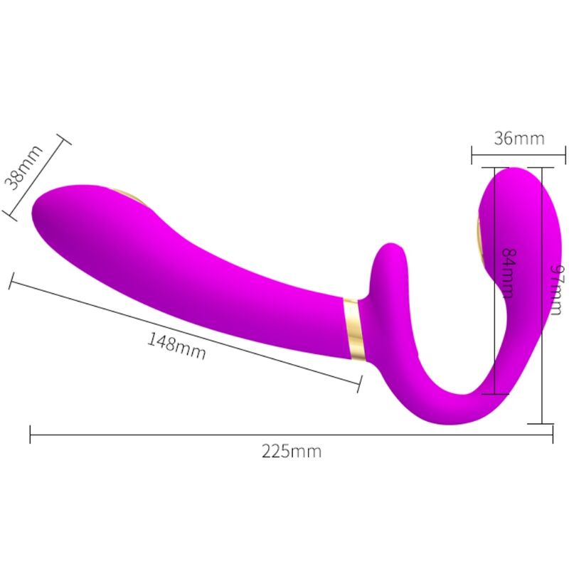 Thunderbird Doppel-Umschnallvibrator mit Fernbedienung Lila